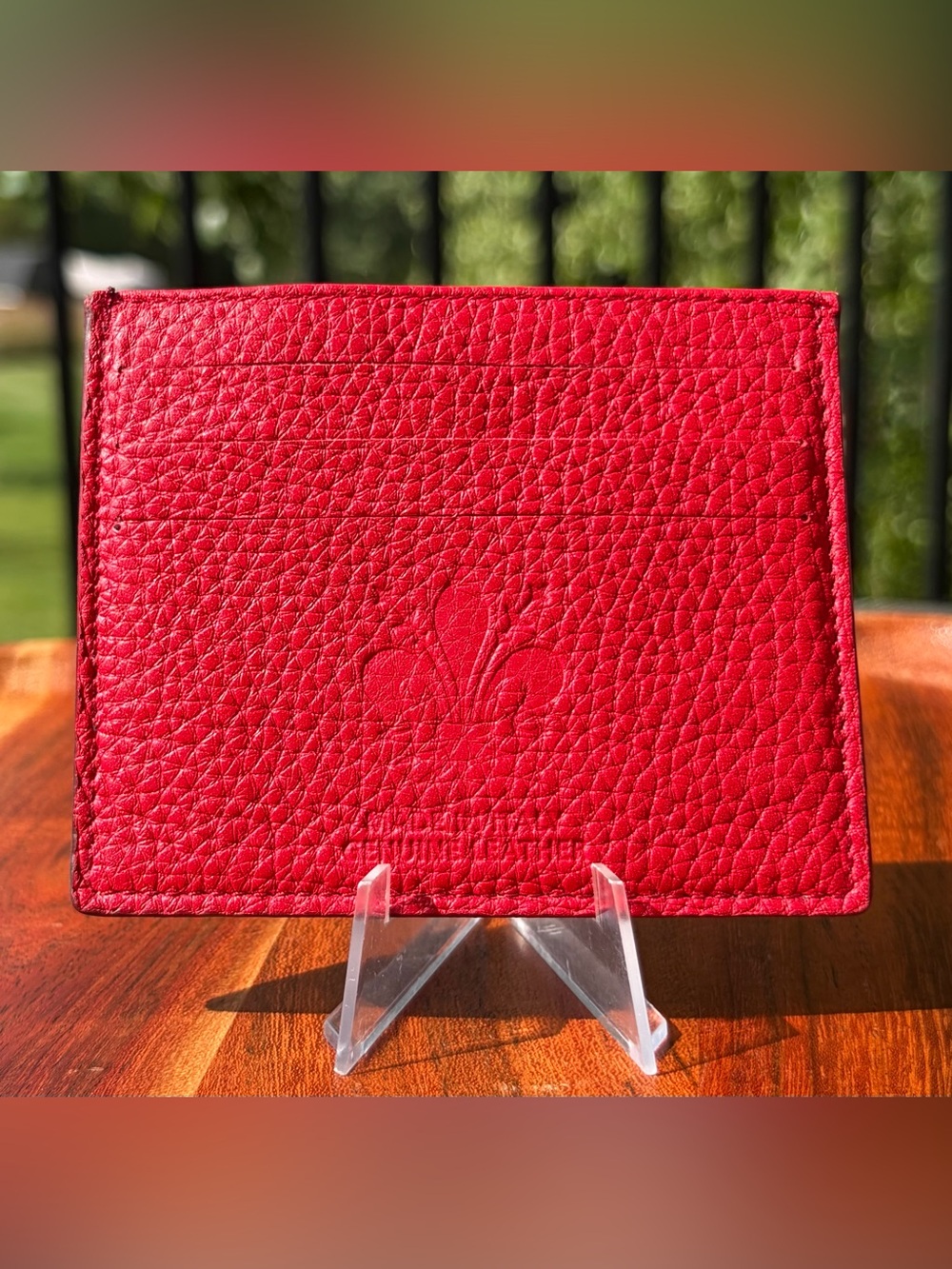 Italian Red Leather Card Holder Wallet Like New